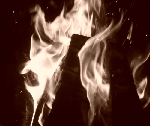 Zion NP_Watchman Campground_Campfire_Sepia